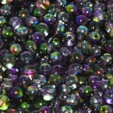 4mm Crystal Magic Orchid Smooth Round  Czech Beads -  100 pcs