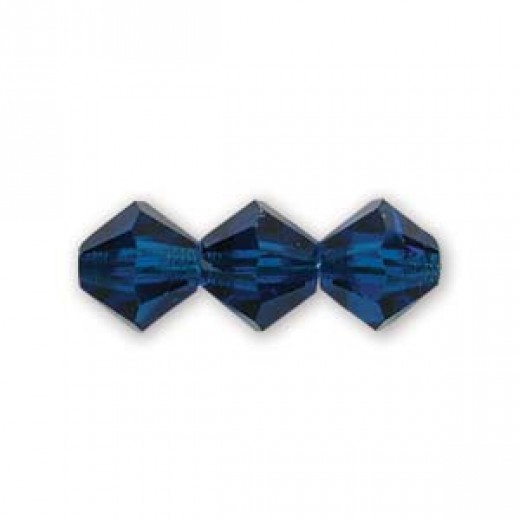 Capri Blue  4mm Preciosa Bicones, Pack of 48