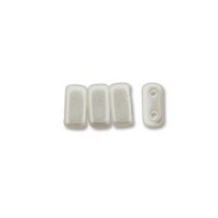 White 2-Hole Brick Bead - 3 x 6mm - Pack of 50