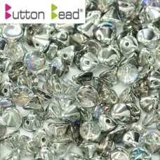 Silver Rainbow Crystal 4mm Button Beads , Pack of 50