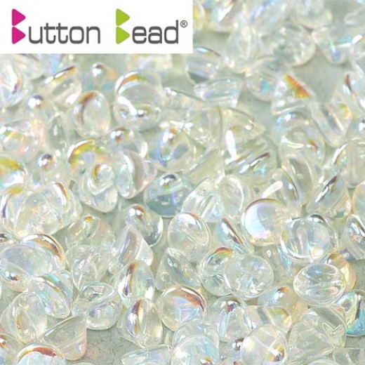 Crystal AB Full 4mm Button beads - pack of 50