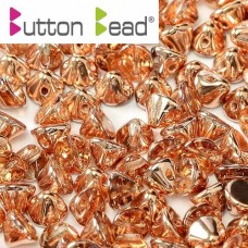 Crystal Capri Gold 4mm Button beads - pack of 50