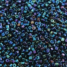 Opaque Blue AB 2-cut size 10/0 seed beads, approx. 20g