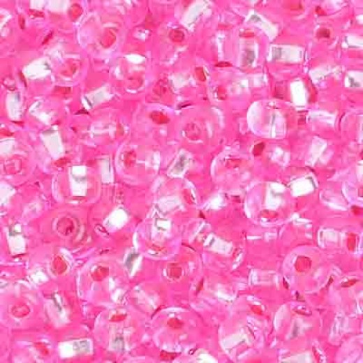Silver Lined Dyed Rose, Size 6/0, 22g