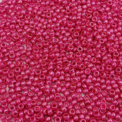 Metallic Pink Czech Seed Beads, Size 8/0, 22g
