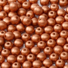 Alabaster Metallic Bronze 3mm Round Czech Glass Beads, Pack of 100