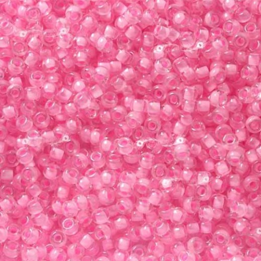 Miyuki Size 6 Seed Beads, Pink Lined, Colour 0207, 20g Approx