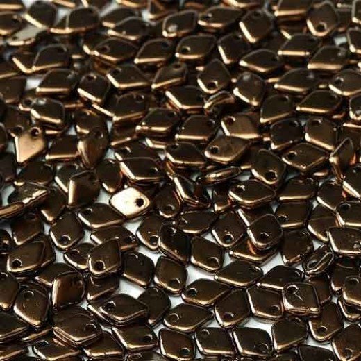 Jet Bronze Dragonscale Beads, Approx. 7g 