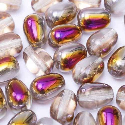 Glass Drops 11x8mm Crystal Sliperit, Pack of 10