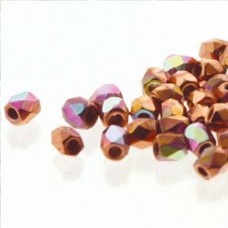 Crystal Copper Plated AB 2mm Firepolished Beads 75pcs