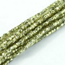 Crystal Citron Metallic Ice 2mm Fire Polished Beads, 75pcs