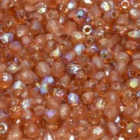 Crystal Orange Rainbow 3mm Firepolished Beads, Pack of 120 pieces