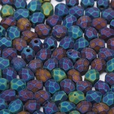 Jet Matted Blue Iris  3mm Firepolished Beads, Pack of 120pcs