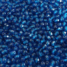 Cobalt 4mm Firepolished beads, 120pcs approx.