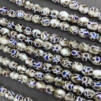 Masked White 6mm Firepolished, 10 Beads