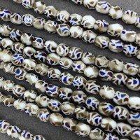 Masked White 4mm Firepolished, 10 Beads