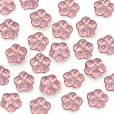 Amethyst 5mm Czech Glass Flower Spacer Bead, 40pcs