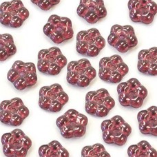 Dark Amethyst Shimmer 5mm Czech Glass Flower Spacer Bead, 40pcs