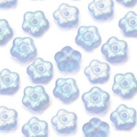 Frosted Alexandrite AB 5mm Czech Glass Flower Spacer Bead, 40 pieces