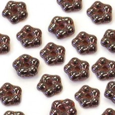 Light Garnet Shimmer 5mm Czech Glass Flower Spacer Bead, 40pcs