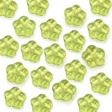 Olivine 5mm Czech Glass Flower Spacer Bead, 40pcs