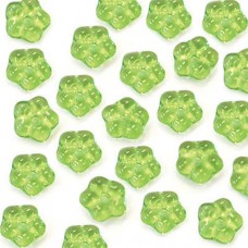 Peridot 5mm Czech Glass Flower Spacer Bead, 40pcs