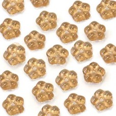 Smoke Topaz 5mm Czech Glass Flower Spacer Bead, 40pcs