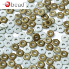 Bulk Bag Chalk White Valentinite Matted O-Beads 1 x 3.8mm, 50gm