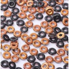 Bulk Bag Jet Sunset O Beads 1 x 3.8mm, 50 Grams