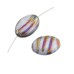 Peacock Beads Flat 20mm x 14mm oval bead Opaque Light Blue Luster Vitrial Chrome