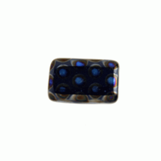Rectangle Peacock Beads, Dark Blue Azuro, Strand of 10