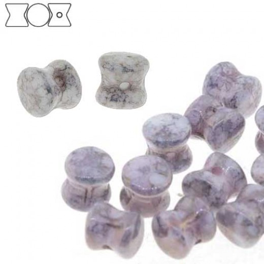 Pellet Beads Chalk White Terracotta Copper 4x6mm 50pieces