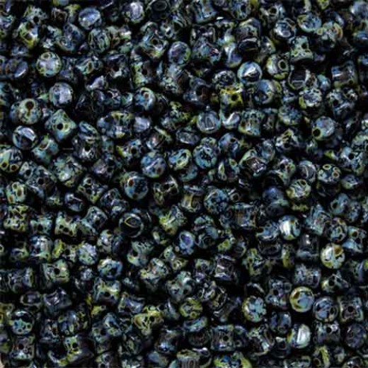 Pellet Beads Jet Travertine 4x6mm 50 pieces