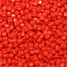 Pellet Beads Opaque Red  4x6mm 50 pieces