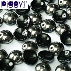 Jet Chrome Piggy Beads - Pack of 30