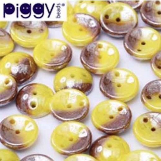 Banana Split Shimmer Piggy Beads - Pack of 30