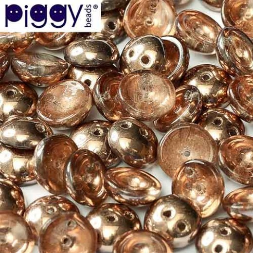 Crystal Capri Gold Piggy Beads - Pack of 30