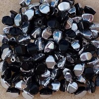 Jet Labrador 5x3mm Pinch Beads, Approx 10gms