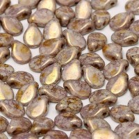 Bulk Bag Alabaster Lila Gold Luster Pip Beads - 300pcs