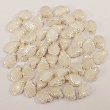 Chalk White Shimmer Pip Beads - 50 pcs