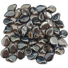 Jet Dark Grey Luster Pip Beads - 50pcs