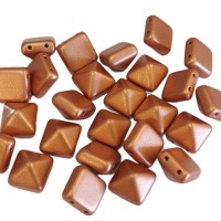 Bulk Bag 12mm Twin Hole Pyramid Beads, Vintage Copper, Pack of 25