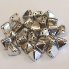 6mm Twin Hole Pyramid Beads, Crystal Labrador Full, Pack of 25