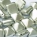 Bulk Bag 12mm Twin Hole Pyramid Beads, Aluminium Silver, Pack of 25