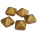 12mm Twin Hole Pyramid Beads, Aztec Gold, Pack of 5