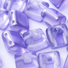 12mm Twin Hole Pyramid Beads, Crystal Lilac, Pack of 5