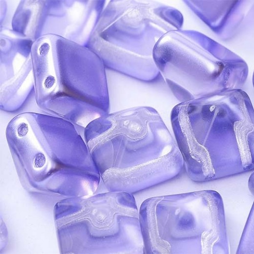 12mm Twin Hole Pyramid Beads, Crystal Magic Blue, Pack of 5