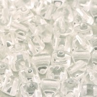 6mm Twin Hole Pyramid Beads, Crystal, Pack of 25