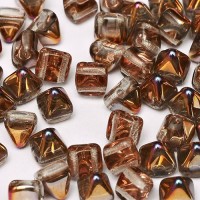 6mm Twin Hole Pyramid Beads, Crystal Sliperit, Pack of 25