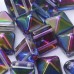 12mm Twin Hole Pyramid Beads, Crystal Magic Blue, Pack of 5